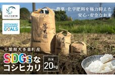 W03401 【新米】令和６年産 「SDGsなコシヒカリ」白米20㎏ / 米 こめ コメ 白米 精米 こしひかり コシヒカリ 籠米 バスケットボール esDGs OTAKI.EXE SDGs 大多喜町 千葉県
