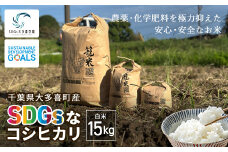 W02501 【新米】令和６年産 「SDGsなコシヒカリ」白米15kg / 米 こめ コメ 白米 精米 こしひかり コシヒカリ 籠米 バスケットボール esDGs OTAKI.EXE SDGs 大多喜町 千葉県