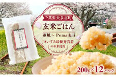 玄米ごはん２００g×１２　ふるさと納税 米 こめ コメ ごはん ご飯 コシヒカリ 玄米 200g 6パック セット 2箱 計12個 長期保存 常温 無添加 お弁当 キャンプ 備蓄 非常食 千葉県 大多喜町 KP02501