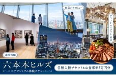 【六本木ヒルズ ペア体験】森美術館・東京シティビュー／グランド ハイアット 東京 食事券