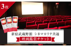 映画鑑賞チケット（新宿武蔵野館、シネマカリテ共通券）3枚