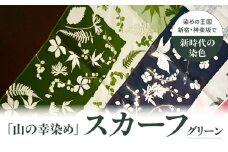 染めの王国新宿　神楽坂生まれの新時代の染色　「山の幸染め」スカーフ　グリーン