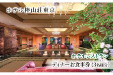 食事券 チケット ホテルレストラン ディナーお食事券(3名様分） イタリア料理 パスタ リゾット 肉 魚 デザート 石焼料理 日本料理 東京 ホテル レストラン ディナー  [№5338-0223]