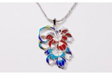 七宝純銀ペンダント | 七宝焼き 純銀 シルバー ネックレス ペンダント アクセサリー ジュエリー ハンドメイド 手作り 一点物 ガラス レディース 伝統工芸