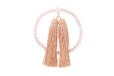 ひいらぎのお念珠【夕月夜（ローズクオーツ×洒落柿）】 | 数珠 仏具 法要 法事 葬式 葬儀 片手 小物 女性用 レディース ギフト 贈り物 贈答