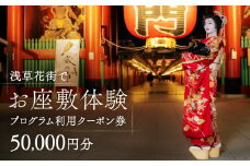 コーディネーター付で安心！浅草花街でお座敷体験プログラム利用クーポン券【50,000円分】 | 座敷体験 体験 芸者 お座敷 会席料理 観光 旅行 クーポン券 ギフト 浅草 日本 文化
