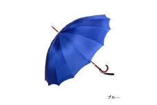 【前原光榮商店】婦人用雨傘 トラッドクラシコ〈手元：楓〉名入れ可 (カラー：ブルー)