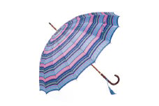 【前原光榮商店】婦人用雨傘 エム1555 カーボン〈手元：楓〉名入れ可 (カラー：ブルー)
