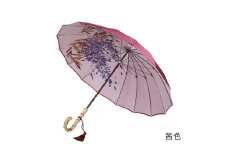 【前原光榮商店】婦人用雨傘 藤ごころ-カーボン〈手元：寒竹〉 (カラー：茜色)