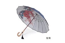 【前原光榮商店】婦人用雨傘 藤ごころ-カーボン〈手元：寒竹〉 (カラー：紺青)