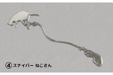 【内藤銀器製作所】銀製 ショートマドラー (ねこ) 全5種（種類：(4)スナイパー ねこさん）