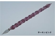 【ガラスペン】オールひねり 軸径10mm (カラー：サーモンピンク)