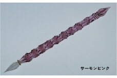 【ガラスペン】オールひねり 軸径12mm (カラー：サーモンピンク)