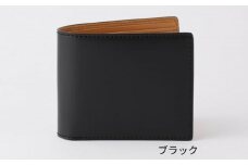 [bell la bell] コードバン 二つ折り財布（カラー：ブラック）