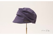 オーガニックコットン ベア天竺ハット＜脱がなくていい帽子＞ (カラー：パープル、サイズ：M)