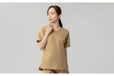 レピウスの白衣 【レディース】スクラブ リンクル / ネーム刺繍付き (カラー：キャメル、サイズ：XS)