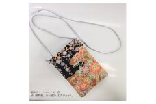 着物スマホポーチ (紐カラー：シルバー)