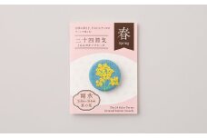 二十四節気くるみボタンブローチ (種類：雨水)