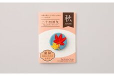 二十四節気くるみボタンブローチ (種類：霜降)