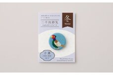 二十四節気くるみボタンブローチ (種類：小寒)
