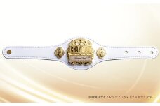 牛革製チャンピオンリストバンド (ホワイト、ゴールド、ウィングスター)