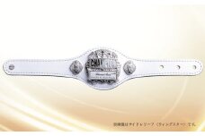 牛革製チャンピオンリストバンド (ホワイト、シルバー、野球)