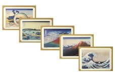 印刷画 5点 セット 額縁 1枚付き 北斎作品 原寸 絵画 葛飾北斎 富嶽三十六景 絵 インテリア 民芸品 工芸品 伝統工芸品 おしゃれ かわいい 絵画セット 詰め合わせ 東京 東京都 墨田区 [№5619-0671]