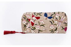 【文庫屋大関】メガネケース　撫子【皮革工芸品】[№5619-1020]