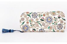 【文庫屋大関】メガネケース　ダリア＜コバルトブルー＞【皮革工芸品】[№5619-1021]