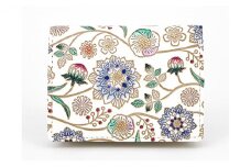 【文庫屋大関】箱まち小銭入れ　ダリア＜コバルトブルー＞【皮革工芸品】[№5619-1154]