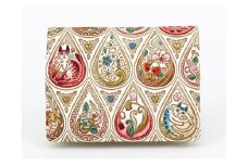 【文庫屋大関】箱まち小銭入れ　花と猫＜ローズ＞【皮革工芸品】[№5619-1173]