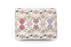 【文庫屋大関】箱まち小銭入れ　花菱【皮革工芸品】[№5619-1177]