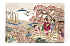 【文庫屋大関】パーソナルホルダー　浮世絵　御殿山【皮革工芸品】[№5619-1236]