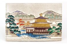 【文庫屋大関】パーソナルホルダー　浮世絵　金閣寺【皮革工芸品】[№5619-1241]