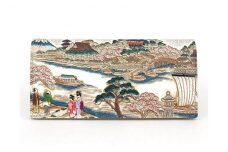 【文庫屋大関】スッキリ大人の財布　束入れ　浮世絵　待乳山【皮革工芸品】[№5619-1245]