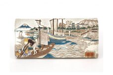 【文庫屋大関】スッキリ大人の財布　束入れ　浮世絵　荒井宿【皮革工芸品】[№5619-1247]