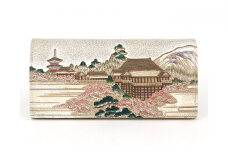 【文庫屋大関】スッキリ大人の財布　束入れ　浮世絵　清水寺【皮革工芸品】[№5619-1250]