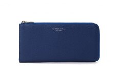 牛革ロングウォレット＜薄マチL字ファスナー長財布＞【SK002】ブルー[№5619-7471]1257