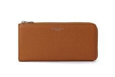 牛革ロングウォレット＜薄マチL字ファスナー長財布＞【SK002】キャメル[№5619-7472]1257