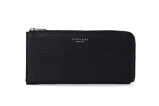 牛革ロングウォレット＜薄マチL字ファスナー長財布＞【SK002】ブラック[№5619-7473]1257
