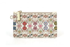 【文庫屋大関】すっきりカードケース　花菱【皮革工芸品】[№5619-1314]
