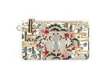 【文庫屋大関】すっきりカードケース　むかい鶴【皮革工芸品】[№5619-1340]