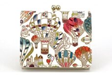 【文庫屋大関】三つ折りミニ財布　気球【皮革工芸品】[№5619-1392]