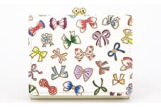 【文庫屋大関】三つ折りミニ財布　プチリボン【皮革工芸品】[№5619-1416]