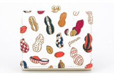 【文庫屋大関】三つ折りミニ財布　ピーナッツ【皮革工芸品】[№5619-1418]