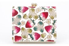【文庫屋大関】三つ折りミニ財布　いちご【皮革工芸品】[№5619-1426]