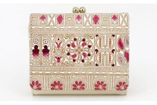 【文庫屋大関】三つ折りミニ財布　アポロン（ピンク）【皮革工芸品】[№5619-1428]