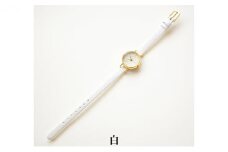 すみだ北斎美術館オリジナル 北斎 新形小紋帳 輪ちがい麻の葉 腕時計レディース ゴールド【白】 [№5619-7685]1486