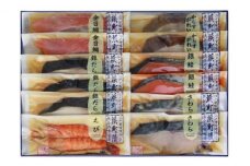 江戸甘味噌仕立て 浜町漬 12点セット RH100F 魚介類 漬魚 味噌漬 魚 真空パック 焼くだけ おかず お弁当 金目鯛 銀鮭 銀だら 魚貝類 味噌漬け 12パック  [№5619-1535]