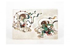 【文庫屋大関】パーソナルホルダー　風神雷神【皮革工芸品】 [№5619-1637]